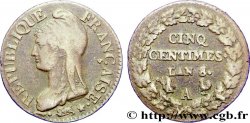 Cinq centimes Dupré, grand module 1800 Paris F.115/88 TB33 