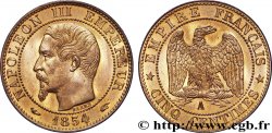 Cinq centimes Napoléon III, tête nue 1854 Paris F.116/8