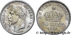 50 centimes Napoléon III, tête laurée 1867 Strasbourg F.188/16 SUP60 