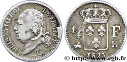 1/4 franc Louis XVIII  1823 Rouen F.163/25