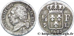 1/4 franc Louis XVIII 1823 Bayonne F.163/27 TB38 