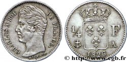 1/4 franc Charles X 1826 Paris F.164/2 TTB48 