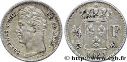 1/4 franc Charles X 1827 Paris F.164/10 XF45 