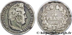 1/4 franc Louis-Philippe 1832 Strasbourg F.166/17 TB20 
