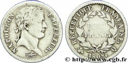 Demi-franc Napoléon Ier tête laurée, République française, buste fin 1808 Perpignan F.177/13