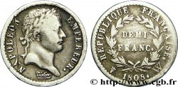 Demi-franc Napoléon Ier tête laurée, République française, buste fin 1808 Lille F.177/16