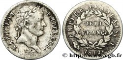 Demi-franc Napoléon Ier tête laurée, Empire français 1812 Limoges F.178/39