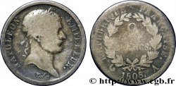 2 francs Napoléon Ier tête laurée, République française 1808 Paris F.254/4