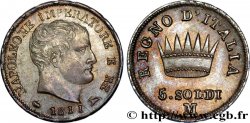 5 soldi Napoléon Empereur et Roi d’Italie 1811 Milan M.282 