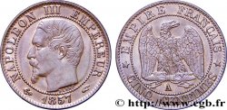 Cinq centimes Napoléon III, tête nue 1857 Paris F.116/37 SUP58 