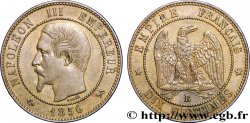 Dix centimes Napoléon III, tête nue 1856 Rouen F.133/35