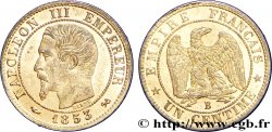 Un centime Napoléon III, tête nue 1853 Rouen F.102/2 SUP58 