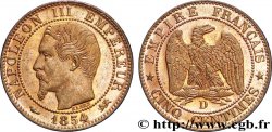 Cinq centimes Napoléon III, tête nue 1854 Lyon F.116/12 MS63 