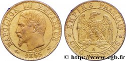 Cinq centimes Napoléon III, tête nue 1855 Paris F.116/17