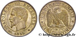 Cinq centimes Napoléon III, tête nue 1855 Strasbourg F.116/21