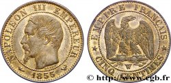 Cinq centimes Napoléon III, tête nue 1855 Lille F.116/28