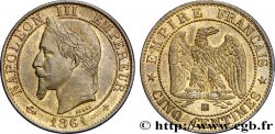 Cinq centimes Napoléon III, tête laurée 1861 Strasbourg F.117/5 SUP58 