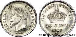 20 centimes Napoléon III, tête laurée, grand module 1867 Strasbourg F.150/2