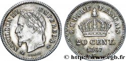 20 centimes Napoléon III, tête laurée, grand module 1867 Bordeaux F.150/3 SUP58 