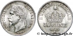 50 centimes Napoléon III, tête laurée 1869 Strasbourg F.188/22
