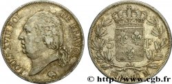 5 francs Louis XVIII, tête nue 1816 Toulouse F.309/9