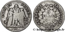 5 francs Union et Force, Union serré, gland intérieur haut, gland extérieur, petite feuille 1799 Paris F.288/104
