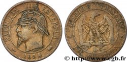 Dix centimes Napoléon III, tête nue, satirique 1854 Lyon F.133/15 var.