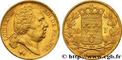 20 francs or Louis XVIII, tête nue 1818 Lille F.519/14