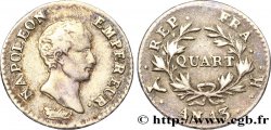 Quart (de franc) Napoléon Empereur, Calendrier révolutionnaire 1805 Bordeaux F.158/12