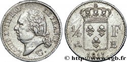1/4 franc Louis XVIII 1817 Rouen F.163/2 TTB50 