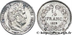 1/4 franc Louis-Philippe 1839 Strasbourg F.166/76 MS60 