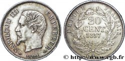 20 centimes Napoléon III, tête nue 1857 Paris F.148/7 SUP58 