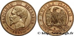 Deux centimes Napoléon III, tête nue 1855 Paris F.107/19