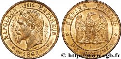 Dix centimes Napoléon III, tête laurée 1863 Paris F.134/10