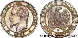 Cinq centimes Napoléon III, tête laurée  1863 Strasbourg F.117/11 SUP 