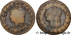 Cinq centimes Dupré, grand module, &nbsp;refrappage&nbsp; du décime n.d. - F.114/-- B6 