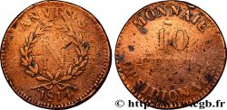 10 cent. Anvers à l’N, frappe de l’atelier de Wolschot 1814 Anvers F.130A/2