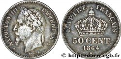 50 centimes Napoléon III, tête laurée 1864 Paris F.188/2 TTB48 