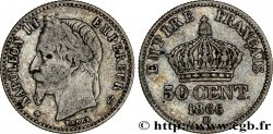 50 centimes Napoléon III, tête laurée 1864 Strasbourg F.188/3