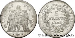 5 francs Union et Force, Union desserré, avec glands intérieurs et gland extérieur 1797 Paris F.291/9