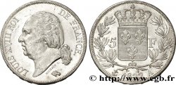 5 francs Louis XVIII, tête nue 1822 Paris F.309/68