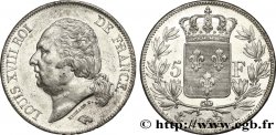 5 francs Louis XVIII, tête nue 1823 Paris F.309/76