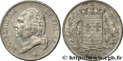 5 francs Louis XVIII, tête nue 1823 Paris F.309/76