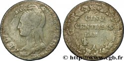 Cinq centimes Dupré, grand module, double frappe 1797 Paris F.115/1 var. TB25 
