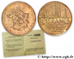 Piéfort Cu-Ni-Al de 10 francs Mathieu, tranche A 1976 Pessac F.365/4P