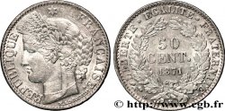 50 centimes Cérès, Troisième République 1871 Bordeaux F.189/2 SUP58 