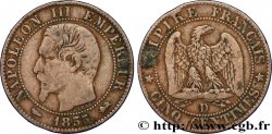 Cinq centimes Napoléon III, tête nue 1855 Lyon F.116/22