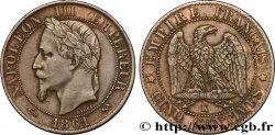Cinq centimes Napoléon III, tête laurée 1861 Bordeaux F.117/6