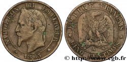 Cinq centimes Napoléon III, tête laurée 1865 Paris F.117/16 TB20 