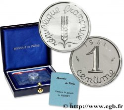 Piéfort argent de 1 centime Épi 1981 Pessac GEM.4 P2